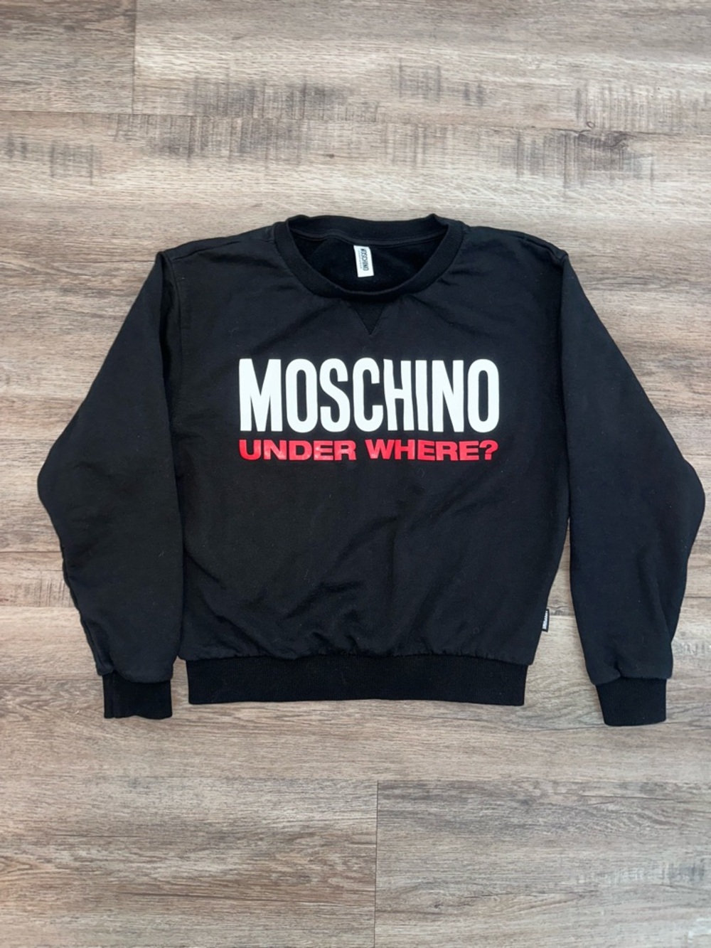 Moschino, Moschino "Under Where?" Sweatshirt Black Size XS NWT